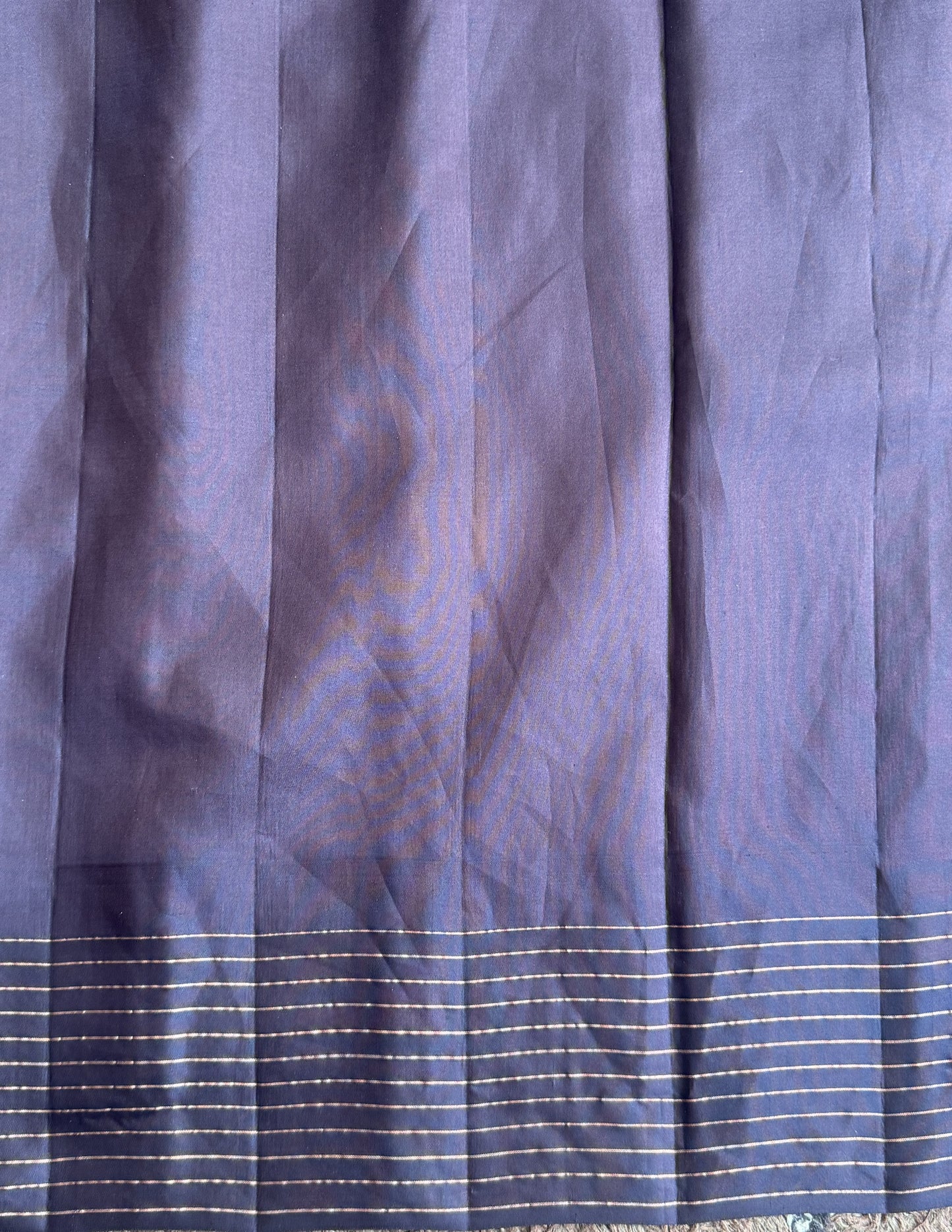 Gadwal Pattu Saree Cream colored saree complemented with a Brown Checks border - Sampradaya Designer Studio