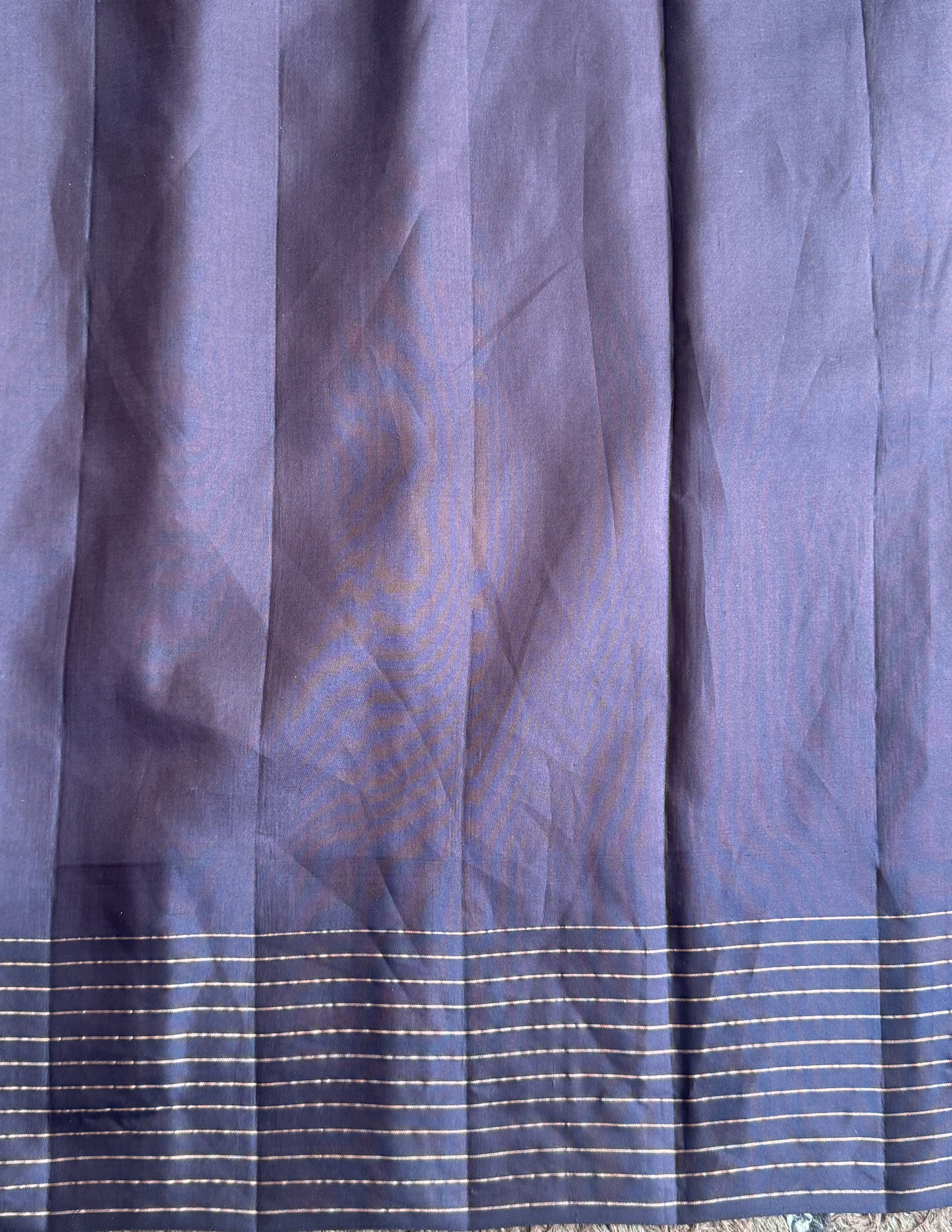Gadwal Pattu Saree Cream colored saree complemented with a Brown Checks border - Sampradaya Designer Studio