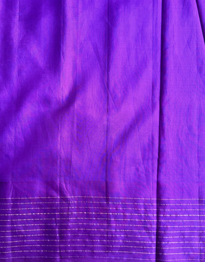 Gadwal Pattu Saree Green colored saree complemented with a Purple Checks border - Sampradaya Designer Studio