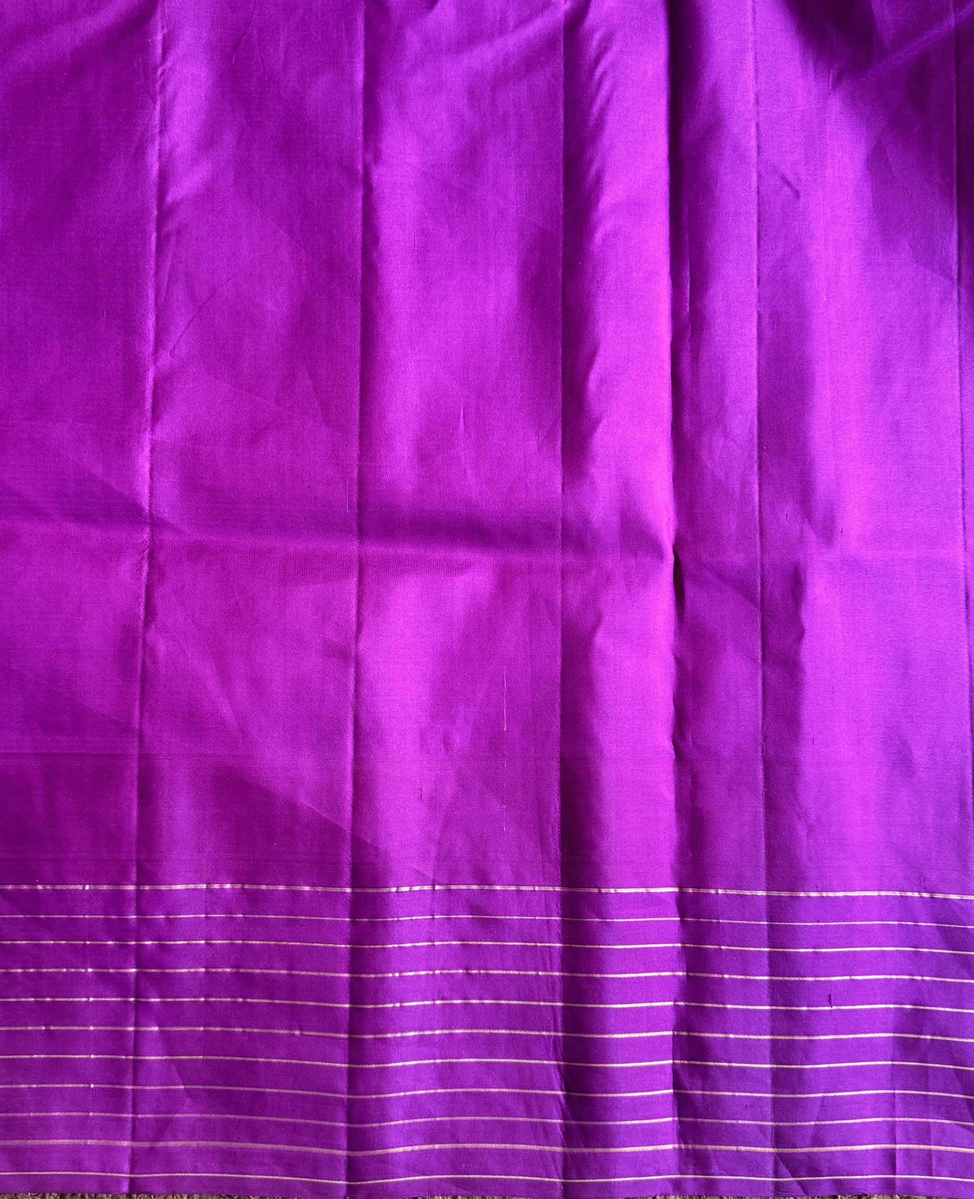 Gadwal Pattu Saree Light Turquoise Blue colored saree complemented with a Purple Checks border - Sampradaya Designer Studio