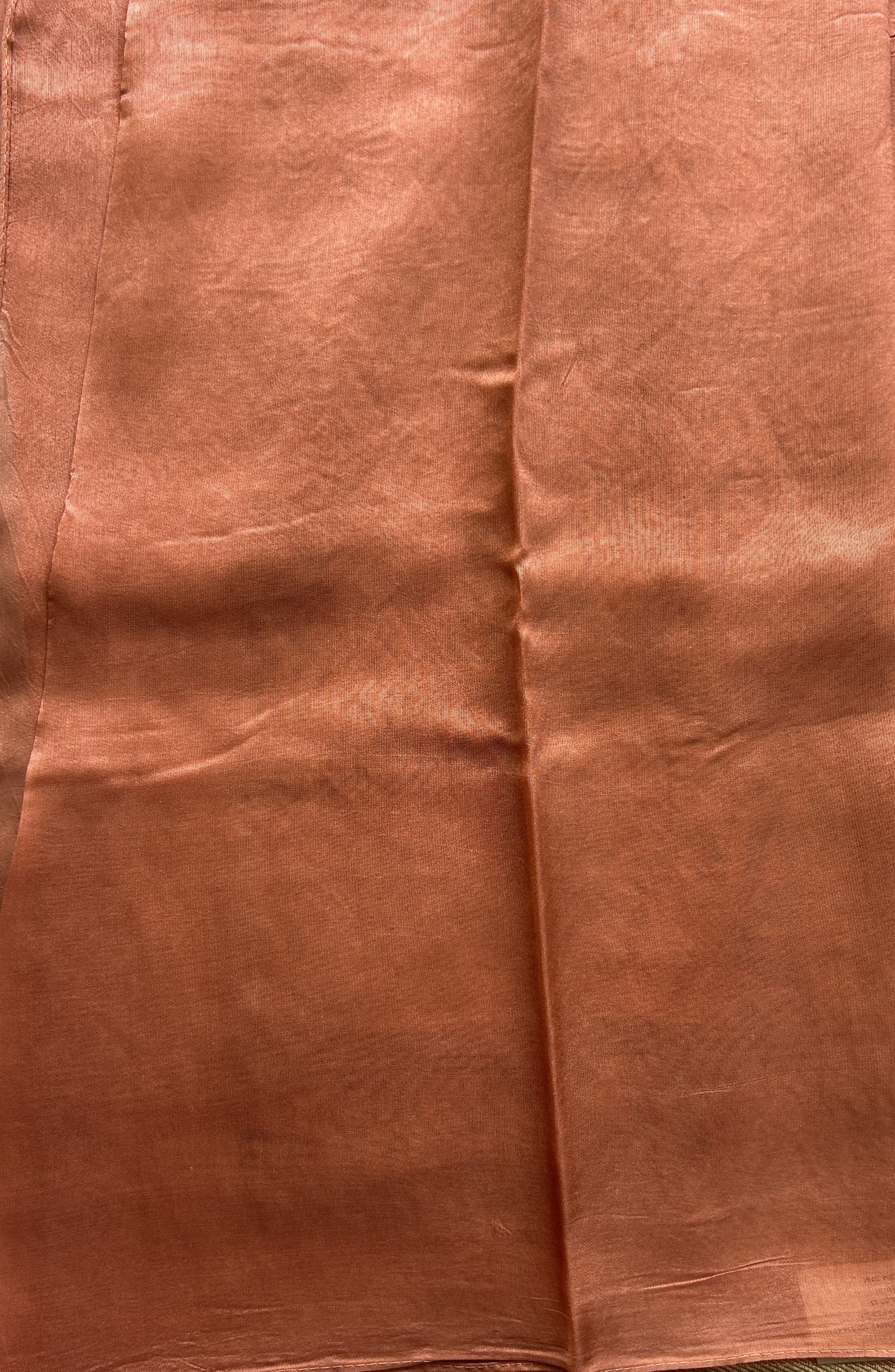 Banarasi Tussar Georgette Saree Peach Colored Exquisite Minakari Border. - Sampradaya Designer Studio
