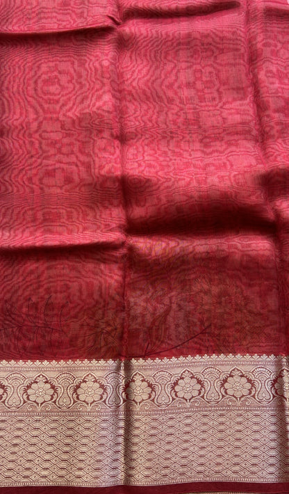 Soft Organza Designer Saree Light Pink colored Saree Paired with a Zari border. - Sampradaya Designer Studio