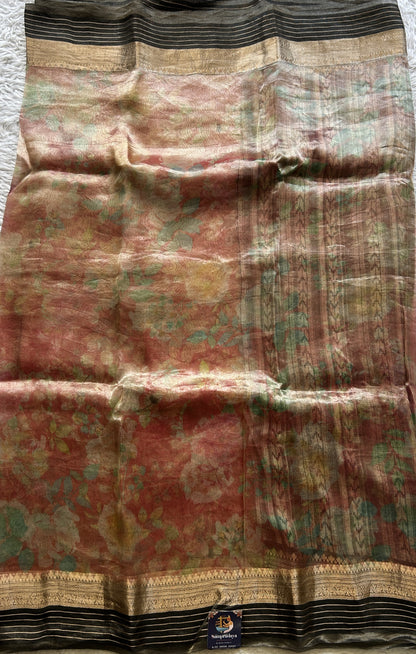 Tissue Organza Designer Saree Candy Pink colored Saree Paired with a Zari border. - Sampradaya Designer Studio