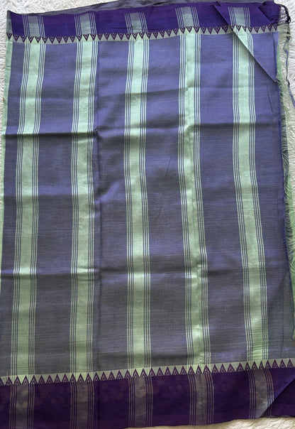 Mangalagiri Pattu Saree Light Green colored complemented with a Embroidery Border. - Sampradaya Designer Studio
