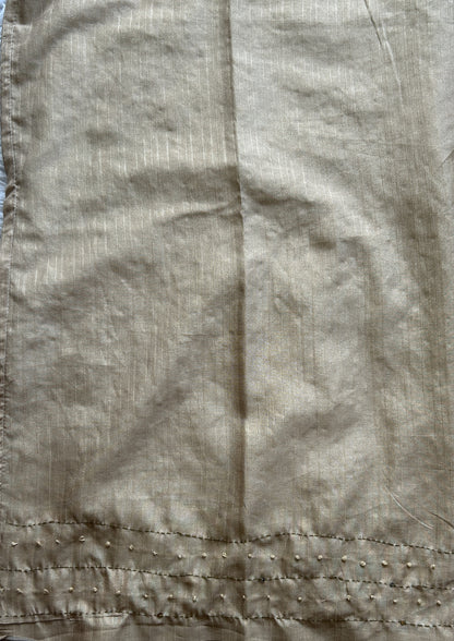 Semi Tussar Saree Colored Wheat Complemented with a Borderless. - Sampradaya Designer Studio