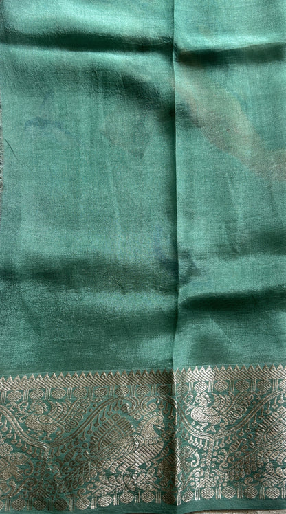 Mangalagiri Pattu Digital Print Saree Off White colored complemented with a Zari Border - Sampradaya Designer Studio