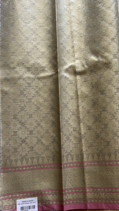 Tissue Organza Saree Very Light Green Colored Elegantly Paired with a Zari Border. - Sampradaya Designer Studio