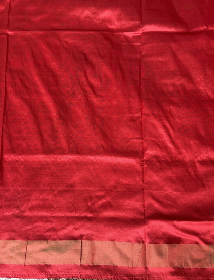 Ikkat Pattu Saree Lavender colored complemented with a Ikkat Zari border. - Sampradaya Designer Studio