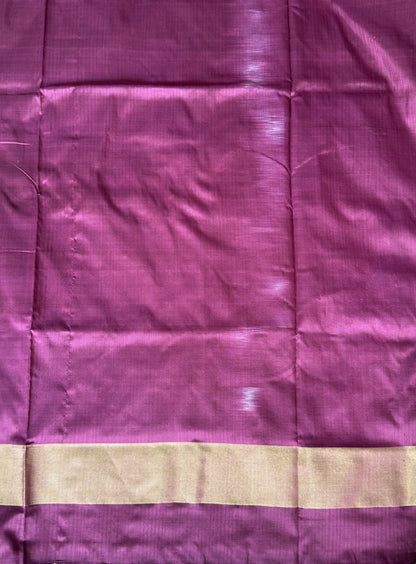Ikkat Pattu Saree Light Pink colored complemented with a Zari border. - Sampradaya Designer Studio