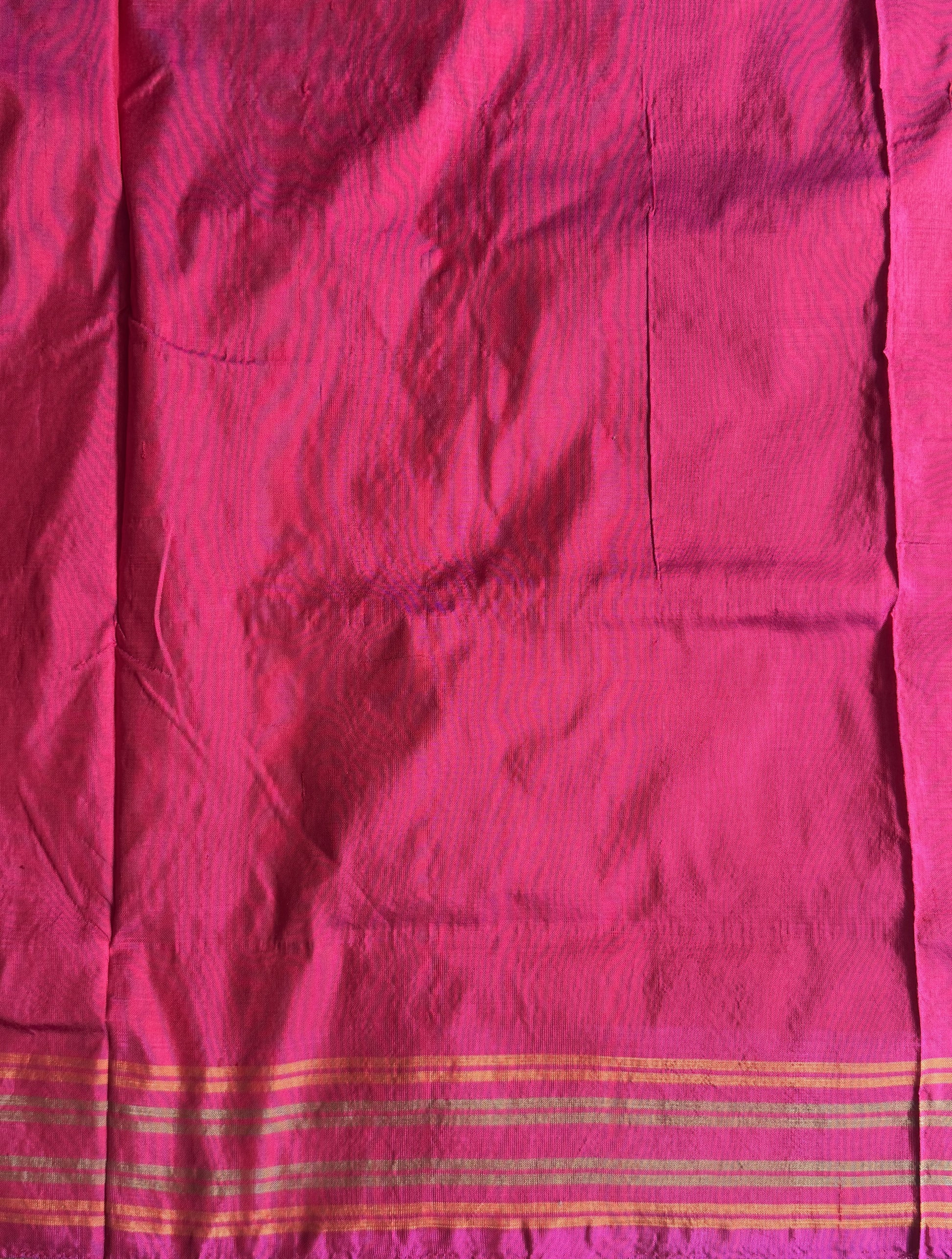 Ikkat Pattu Saree Light Lilac colored complemented with a Patola border. - Sampradaya Designer Studio