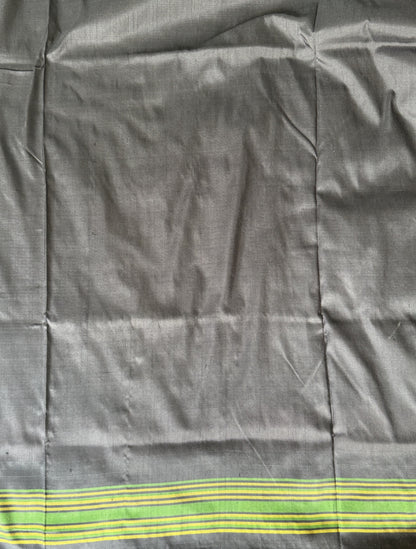 Ikkat Pattu Saree Peach colored complemented with a Patola border. - Sampradaya Designer Studio
