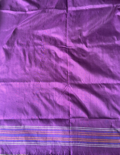 Ikkat Pattu Saree Sea Green colored complemented with a Patola border. - Sampradaya Designer Studio