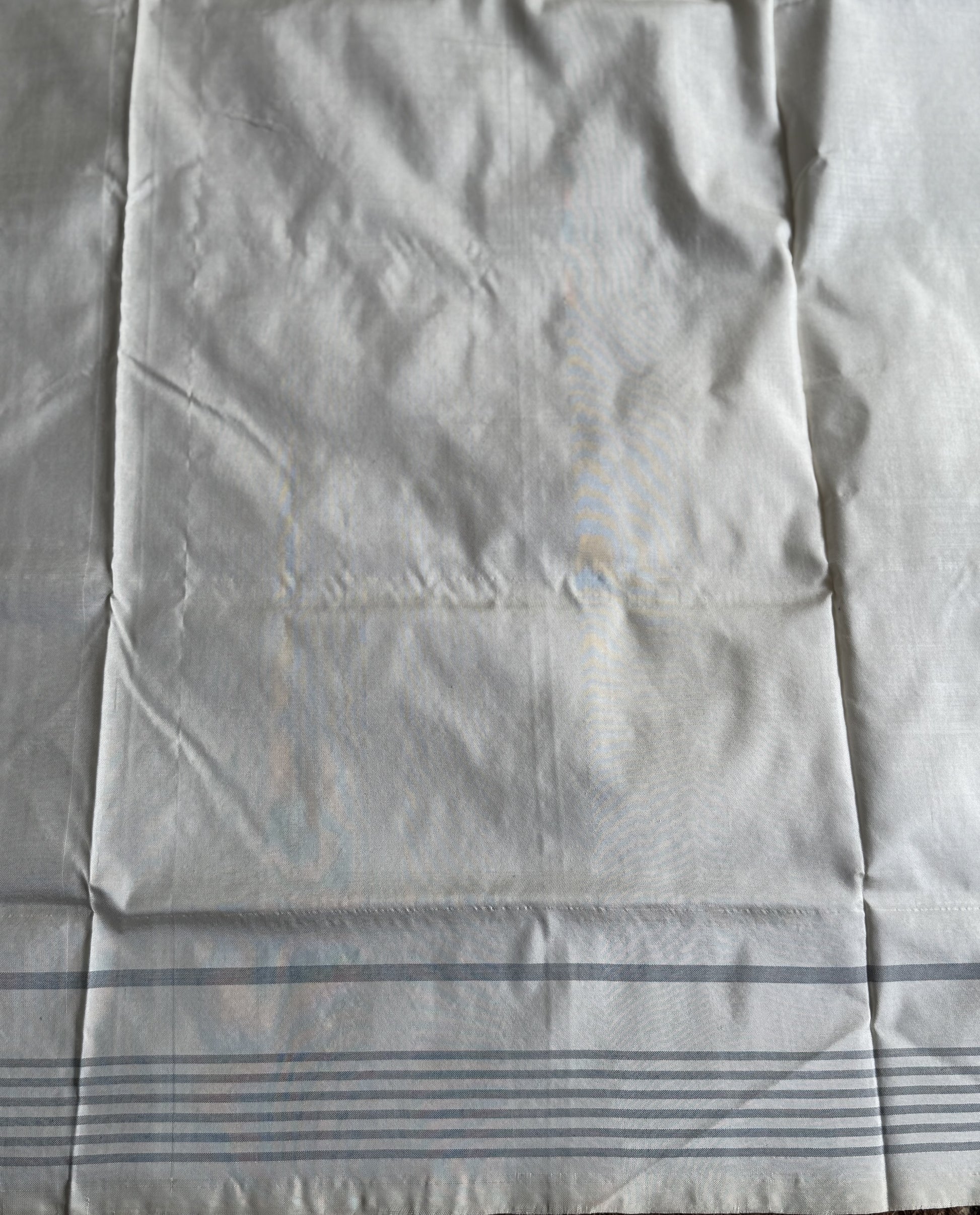 Ikkat Pattu Saree Gray colored complemented with a Patola border. - Sampradaya Designer Studio