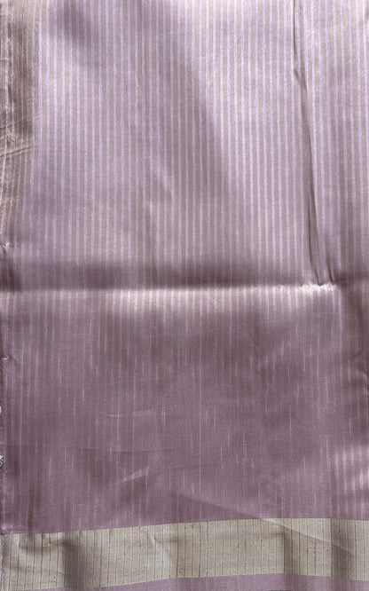 Semi Tussar Saree Onion Pink Colored complemented with a Zari Border. - Sampradaya Designer Studio