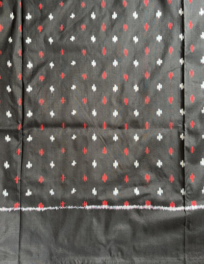 Ikkat Pattu Saree Purple colored complemented with a Checks border. - Sampradaya Designer Studio