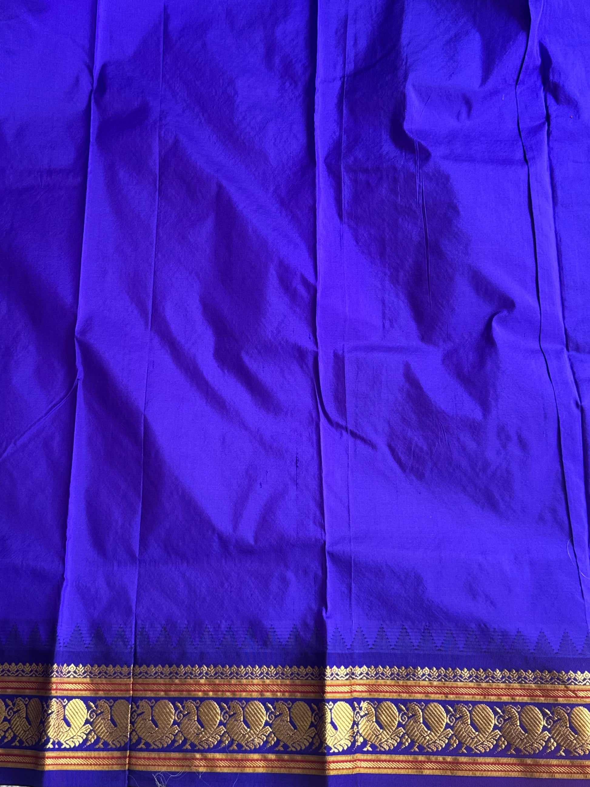 Narayanpet Silk Saree Cerise Pink Colored Complemented with a Gold Zari Border - Sampradaya Designer Studio