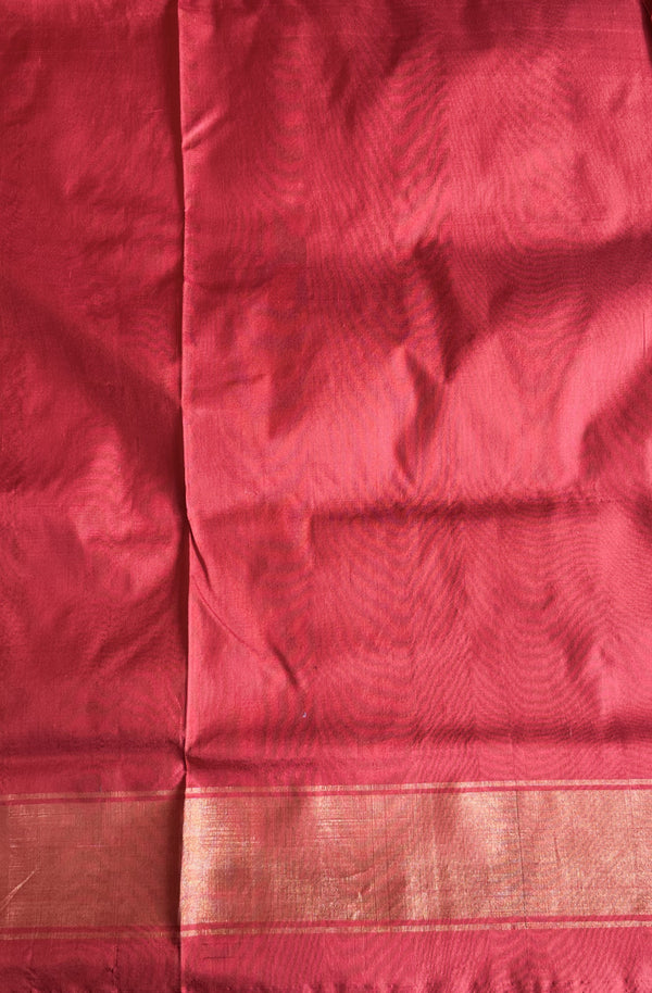 Ikkat Pattu Saree Dark Purple colored complemented with a Zari border. - Sampradaya Designer Studio