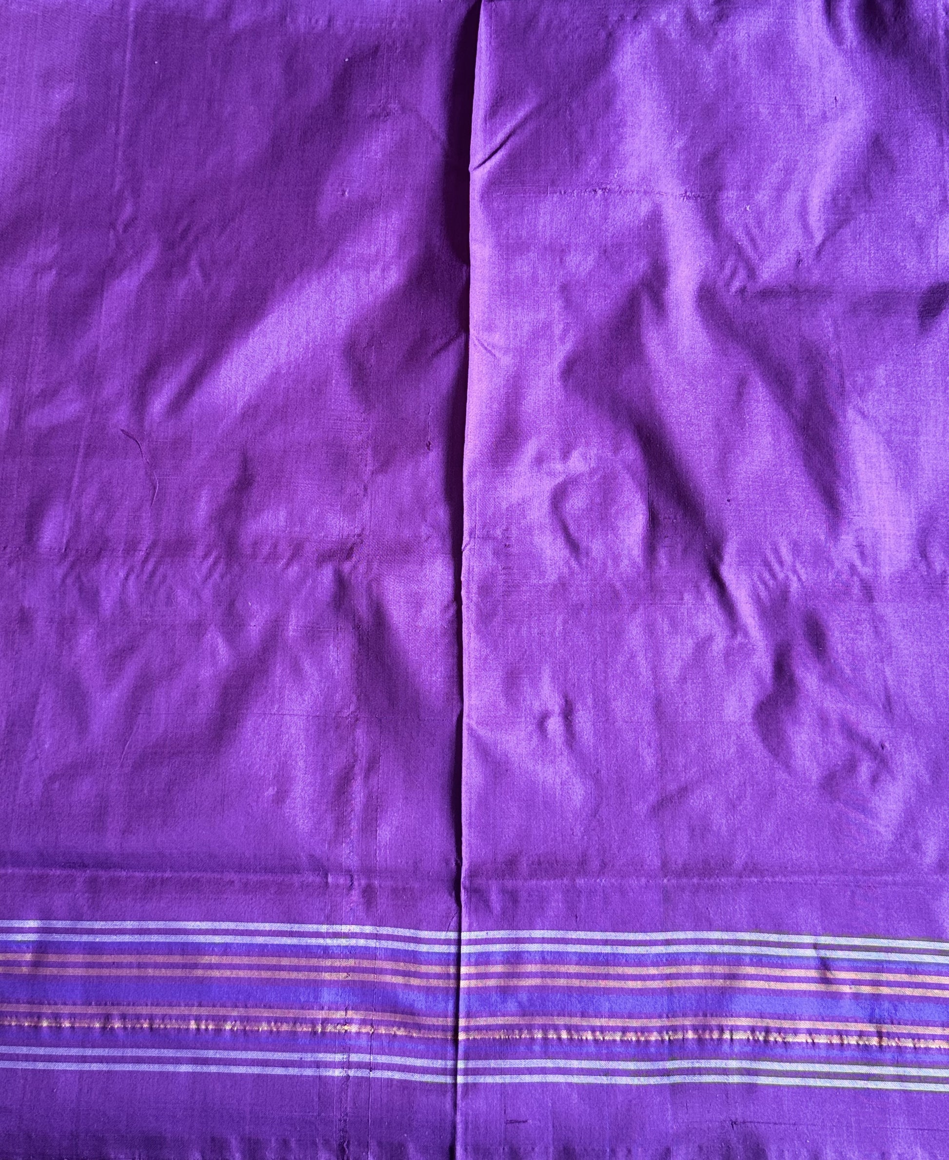Ikkat Pattu Saree Beige colored complemented with a Patola border. - Sampradaya Designer Studio