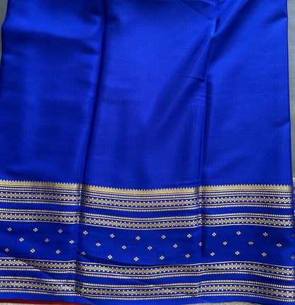 Elephant Gray Mysore Crepe Silk Saree with Silver Zari Border | Pure Handloom | Silk Mark Certified