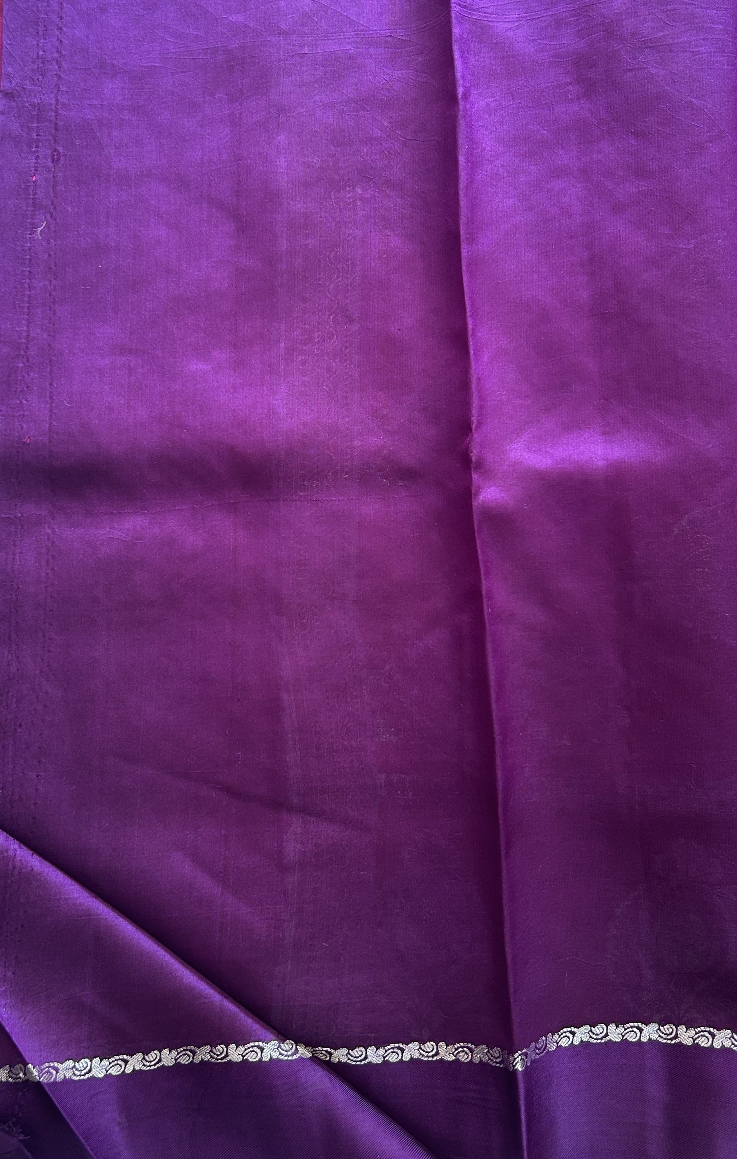 Chiniya Silk Saree Pink Colored Elegantly Paired With a Gap Border - Sampradaya Designer Studio