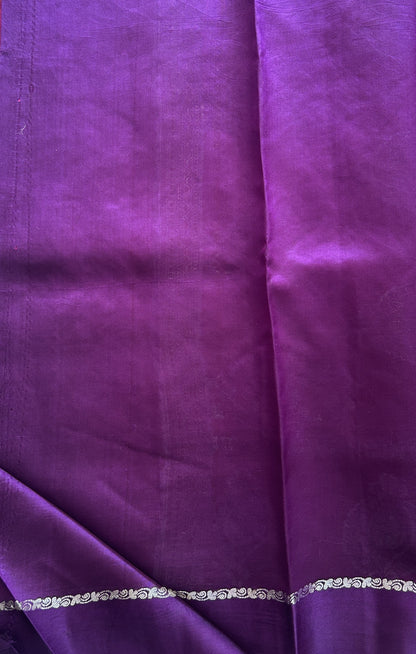 Chiniya Silk Saree Pink Colored Elegantly Paired With a Gap Border - Sampradaya Designer Studio