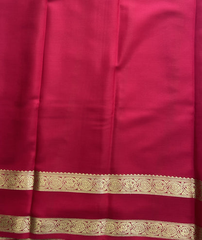 Sky Blue Mysore Crepe Silk Saree with Silver Zari Border | Pure Handloom | Silk Mark Certified - Sampradaya Designer Studio