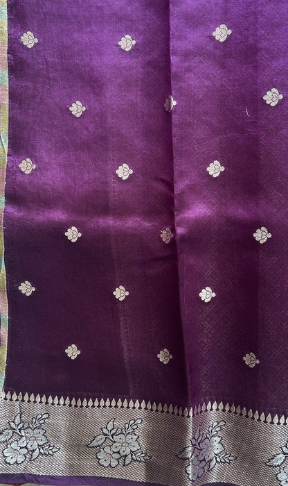 Chiniya Silk Saree Pink Colored Paired With a Gap Border - Sampradaya Designer Studio