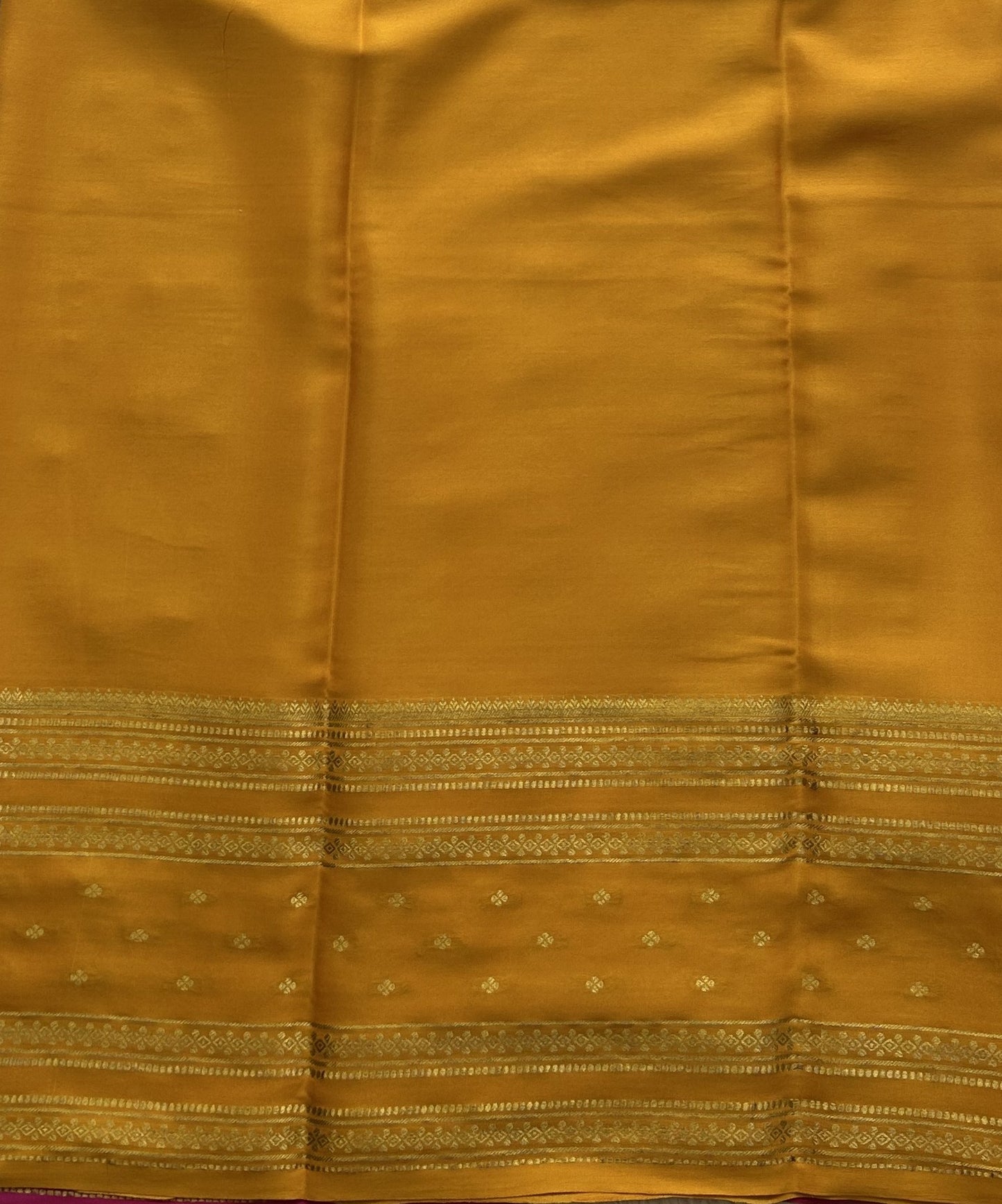 Sky Blue Mysore Crepe Silk Saree with Silver Zari Border | Pure Handloom | Silk Mark Certified - Sampradaya Designer Studio