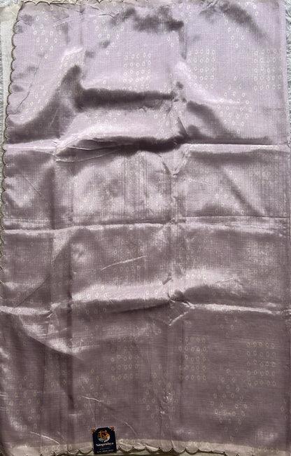 Mangalagiri Pattu Saree Lavender Colored Complemented with a Scallop Border - Sampradaya Designer Studio