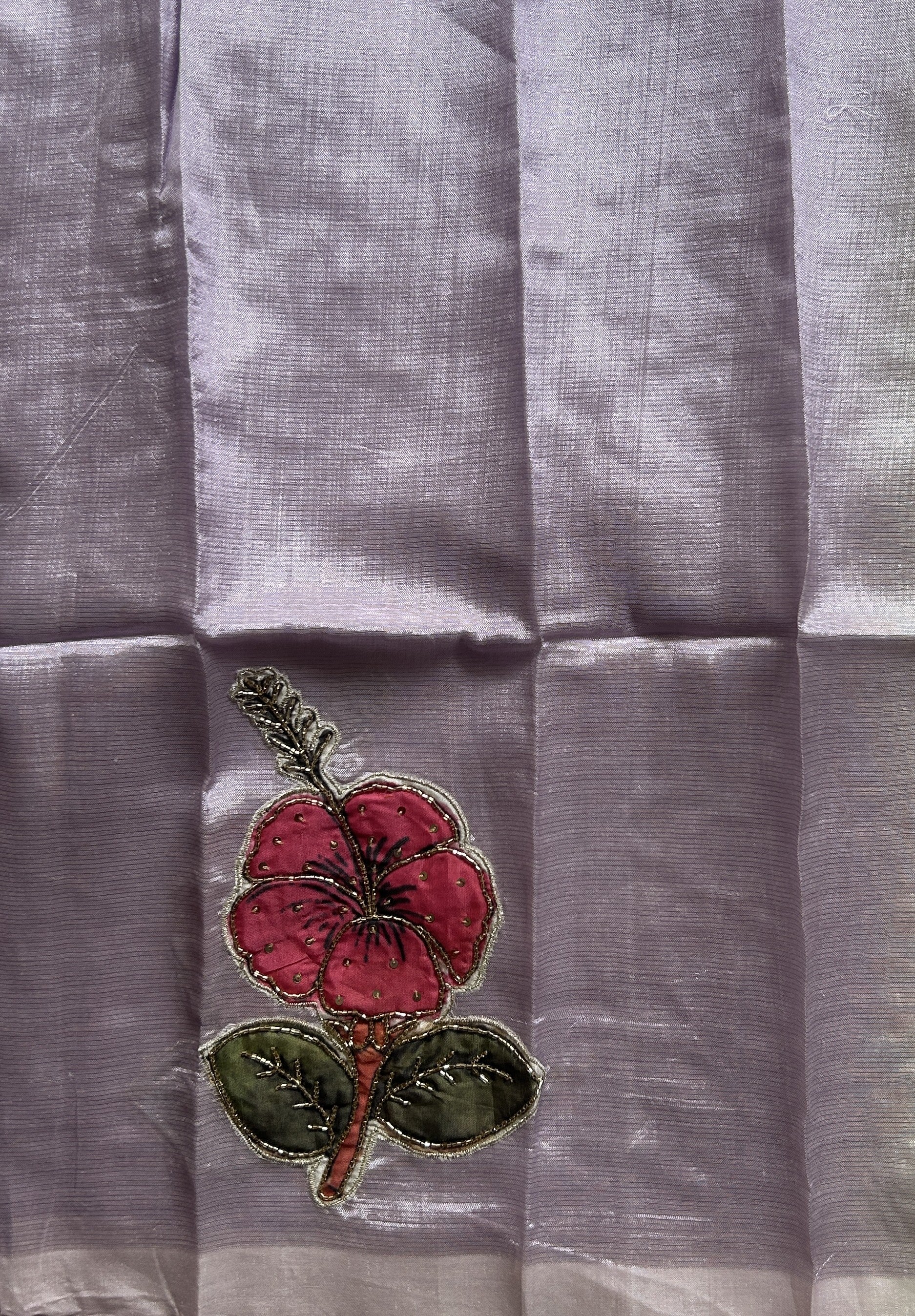 Mangalagiri Pattu Saree Lavender Colored Complemented with a Scallop Border - Sampradaya Designer Studio