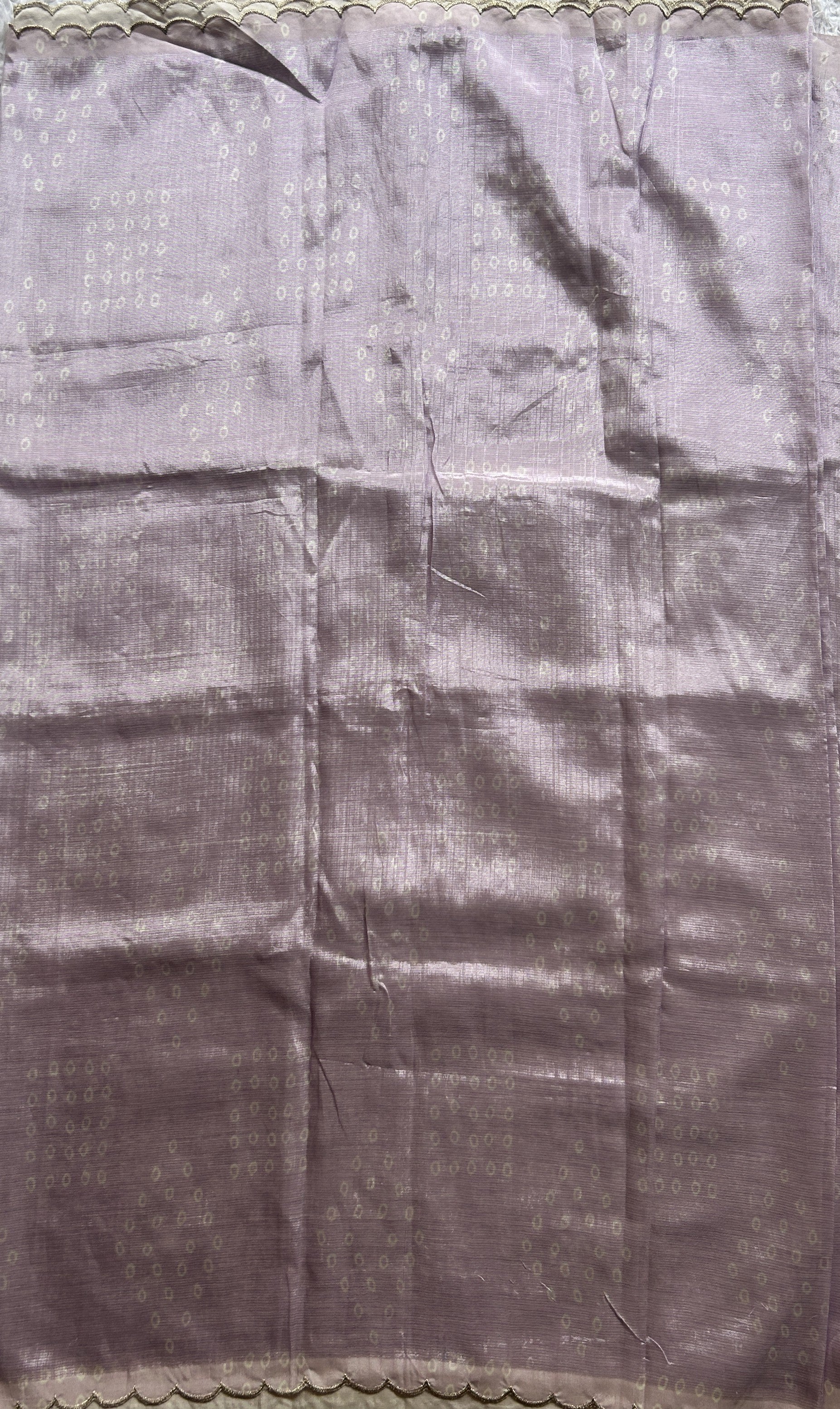 Mangalagiri Pattu Saree Lavender Colored Complemented with a Scallop Border - Sampradaya Designer Studio