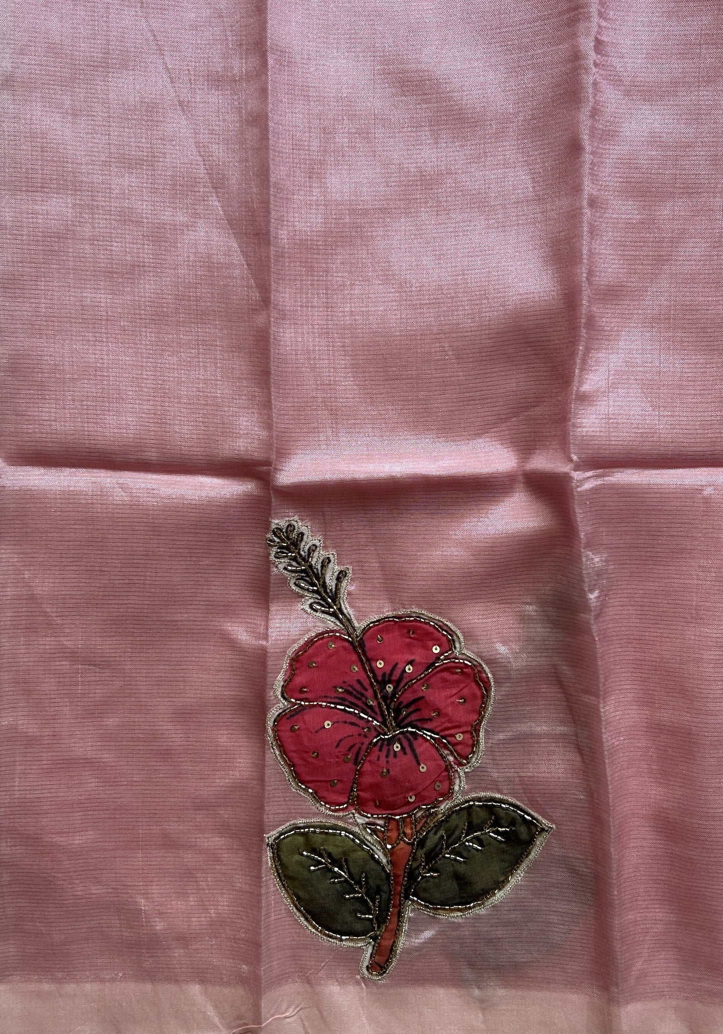 Mangalagiri Pattu Saree Baby Pink Colored Complemented with a Scallop Border - Sampradaya Designer Studio