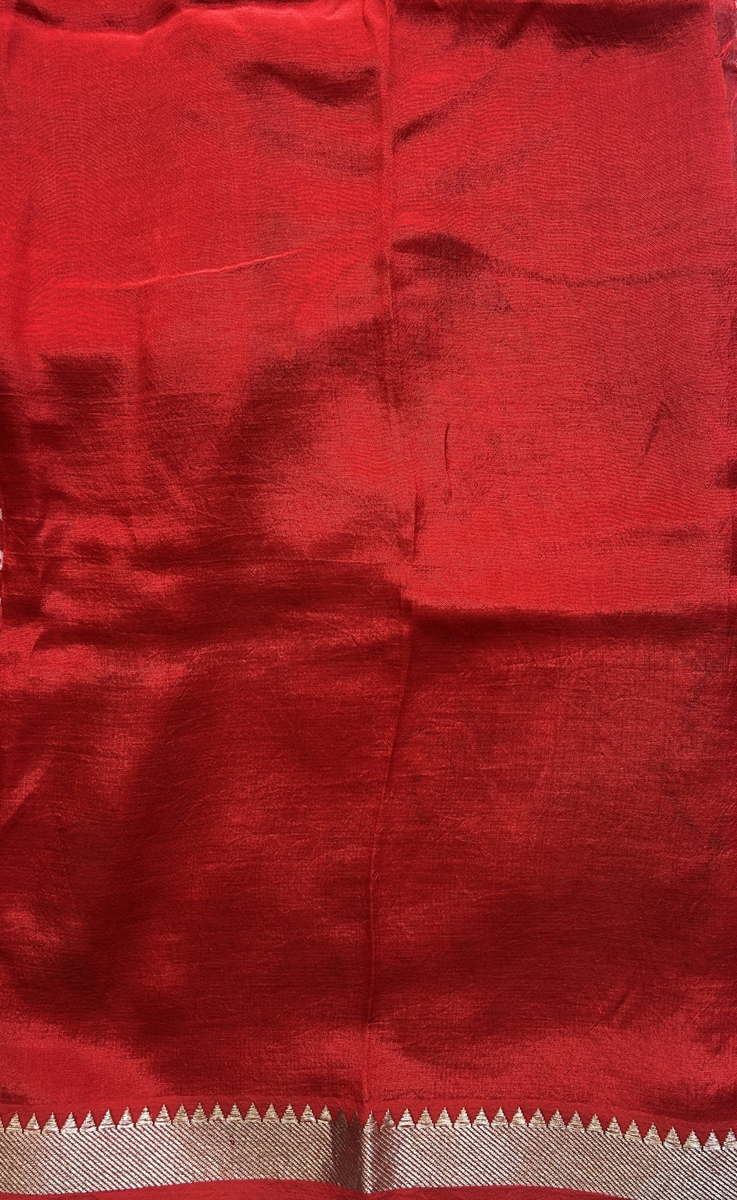 Mangalagiri Pattu Digital Print Saree Red colored complemented with a Zari Border - Sampradaya Designer Studio