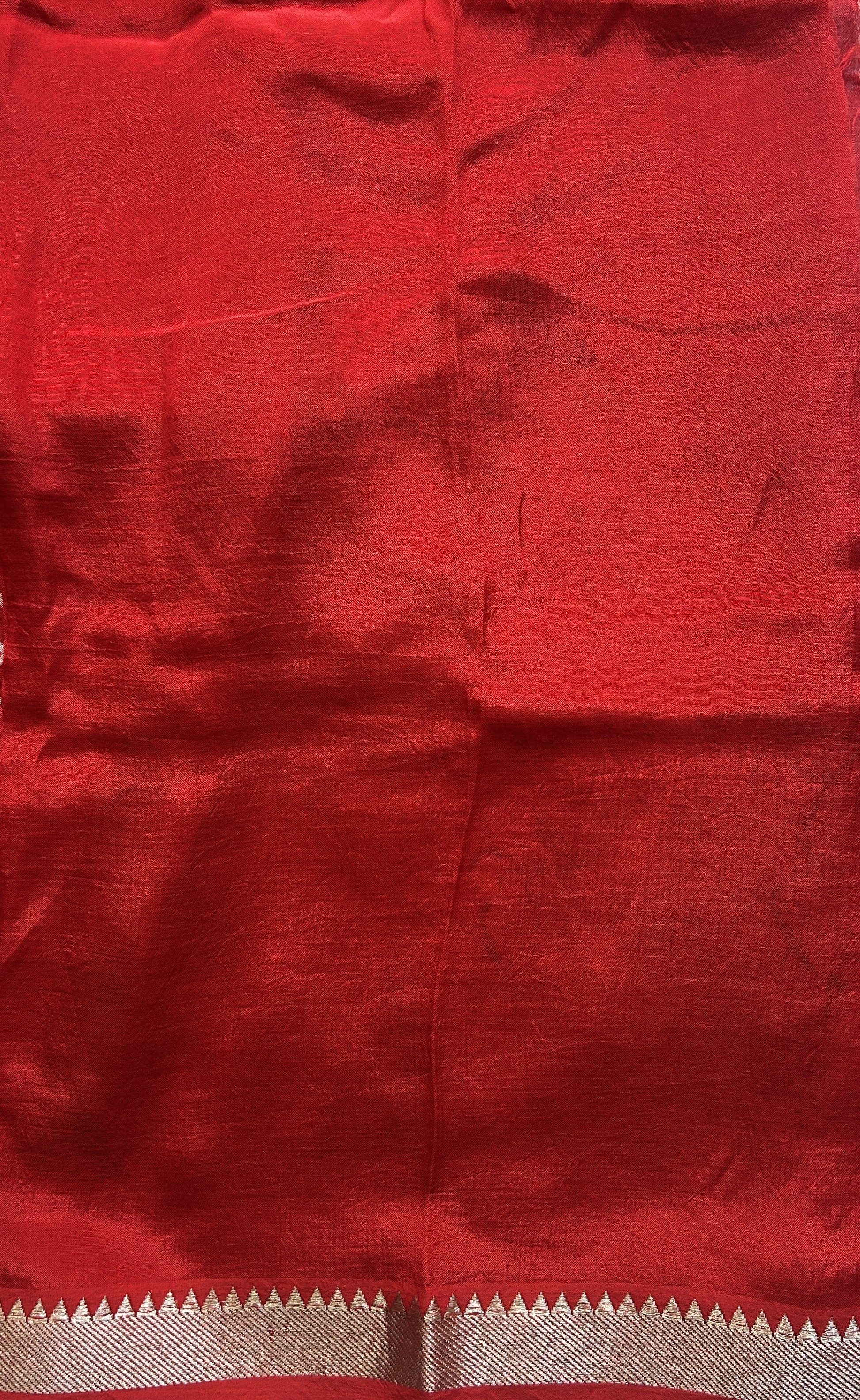Mangalagiri Pattu Digital Print Saree Red colored complemented with a Zari Border - Sampradaya Designer Studio
