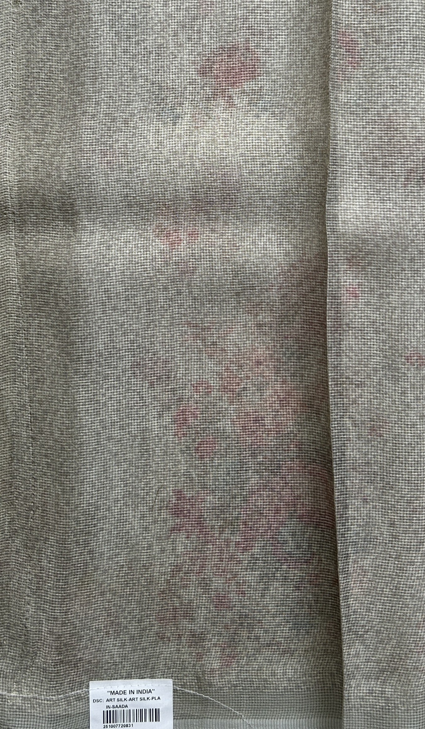 Banarasi Fancy Kota Grey Colored Borderless Saree Complemented With Digital Print. - Sampradaya Designer Studio