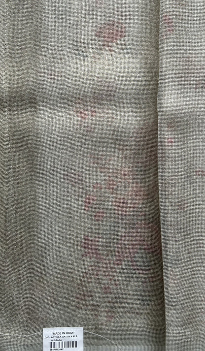 Banarasi Fancy Kota Grey Colored Borderless Saree Complemented With Digital Print. - Sampradaya Designer Studio