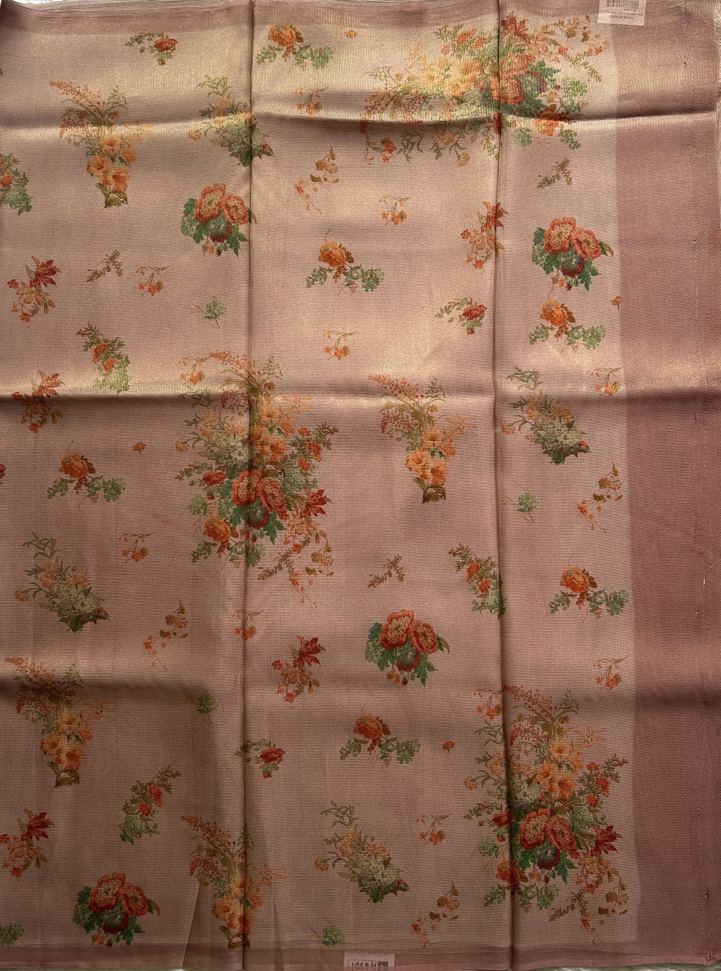 Banarasi Fancy Kota Onion Pink Colored Borderless Saree Complemented With Digital Print. - Sampradaya Designer Studio