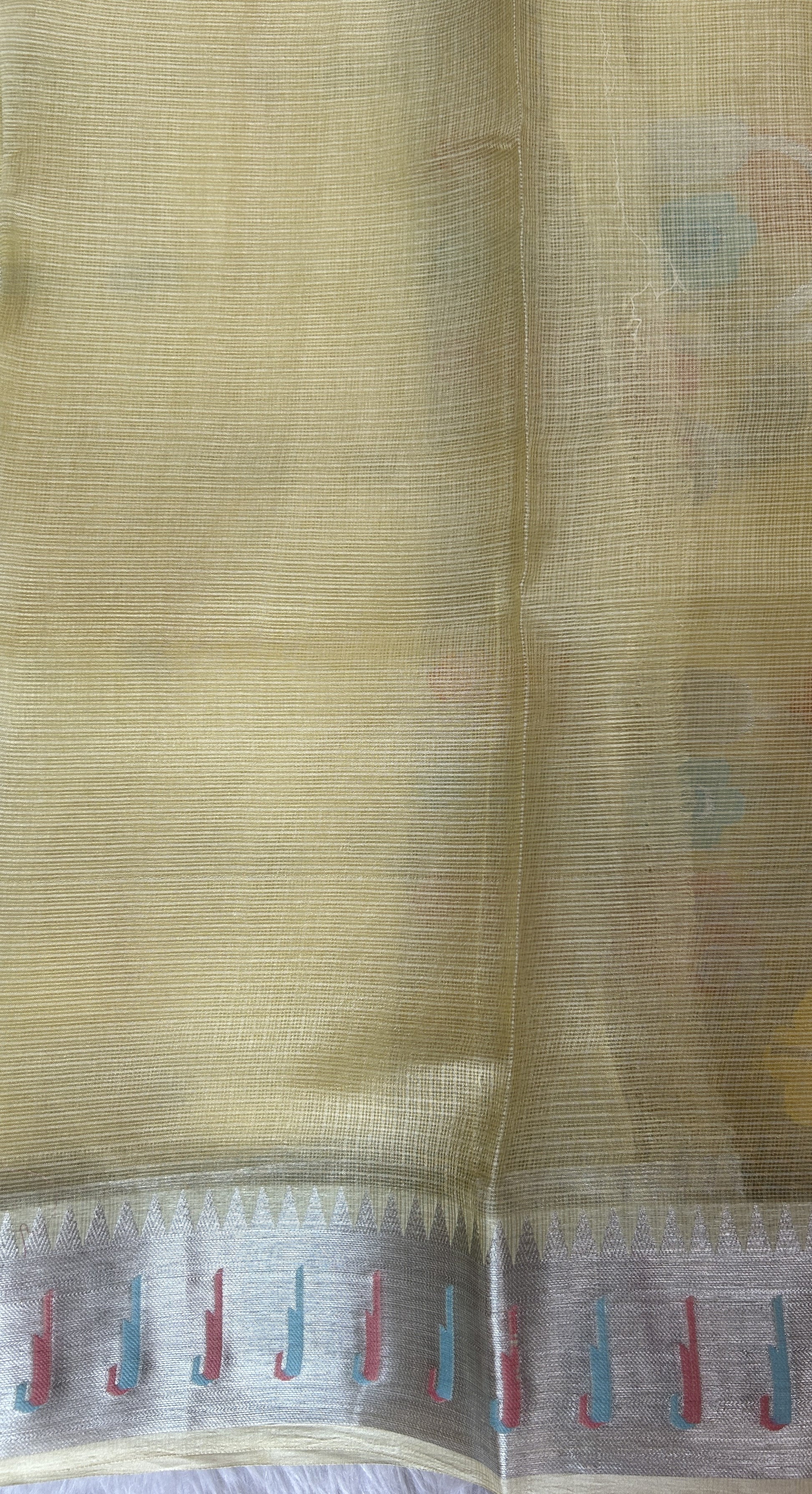 Silk kota Saree Yellow color complemented with a Zari Weaving Border. - Sampradaya Designer Studio