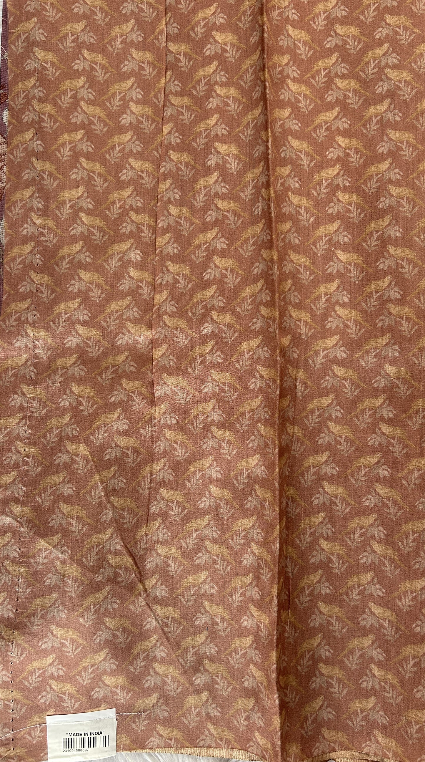 Silk kota Saree Mauve color complemented with a Borderless Saree. - Sampradaya Designer Studio
