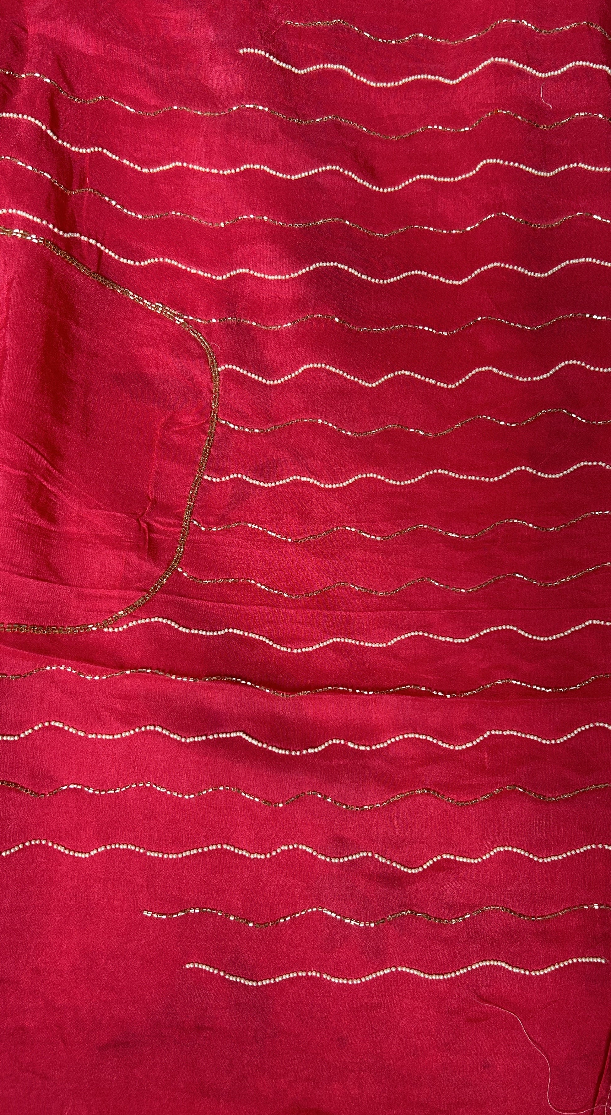 Chiffon Designer Saree Light Pink color complemented with a Borderless Saree. - Sampradaya Designer Studio