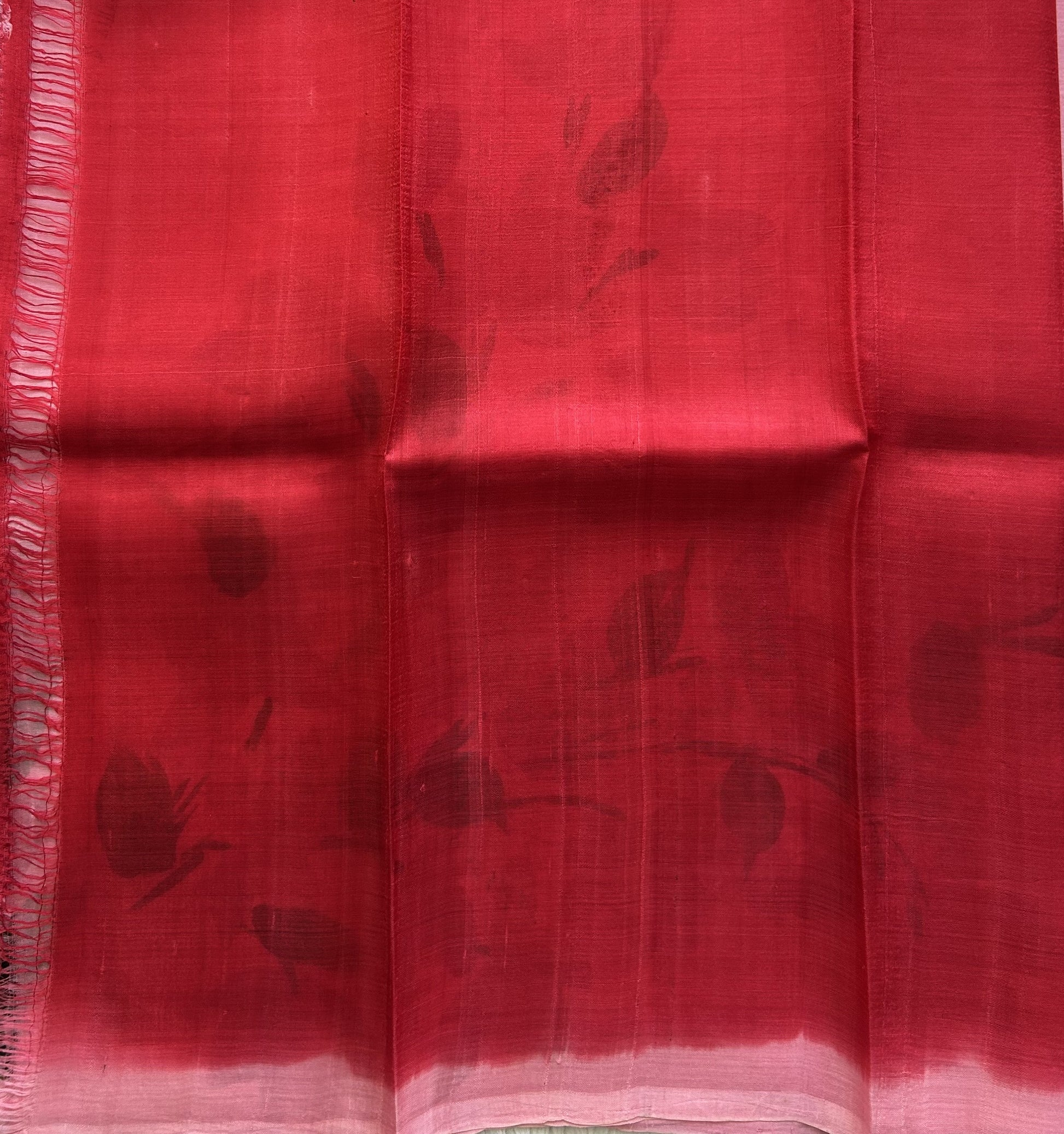 Baby Pink Tussar Silk Saree featuring Hand-Painted Artisan Work  | Pure Handloom | Silk Mark Certified - Sampradaya Designer Studio