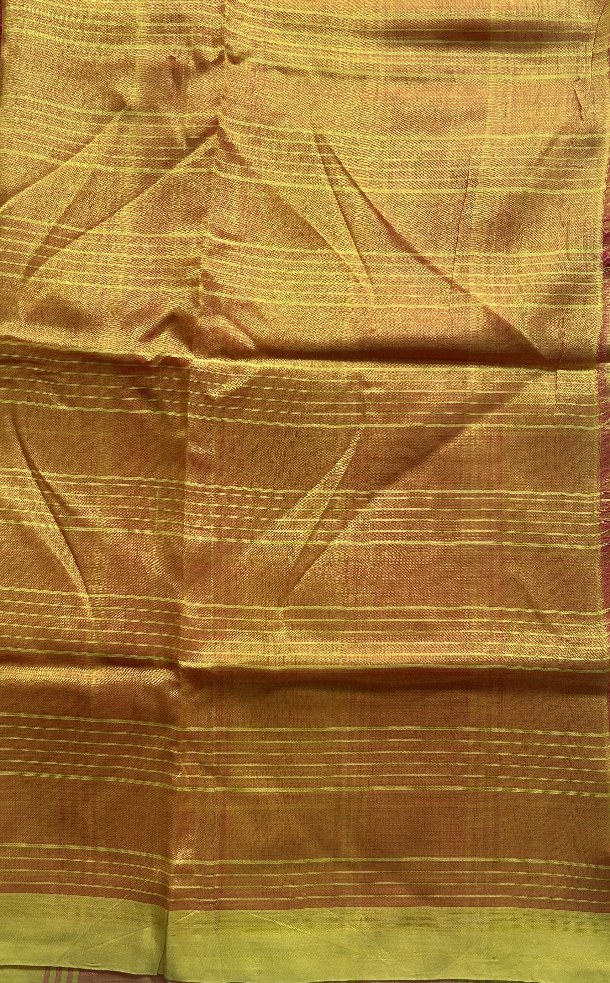 Mangalagiri Plain Pattu Saree Pink colored complemented with a No Border. - Sampradaya Designer Studio