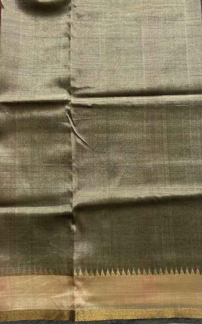 Mangalagiri Plain Pattu Saree Onion Pink colored complemented with a Zari Border. - Sampradaya Designer Studio