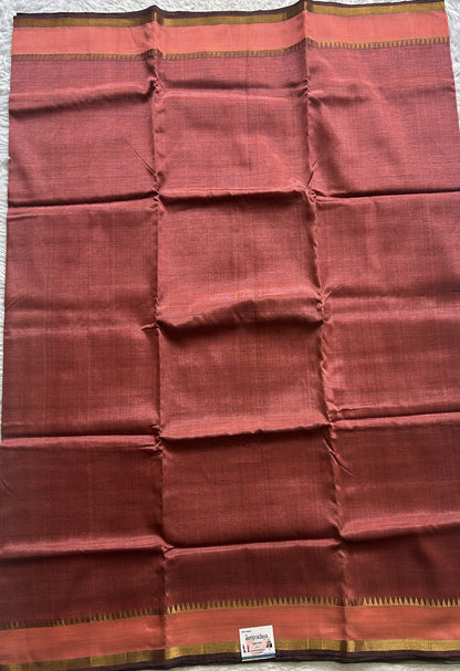 Mangalagiri Plain Pattu Saree Onion Pink colored complemented with a Zari Border. - Sampradaya Designer Studio