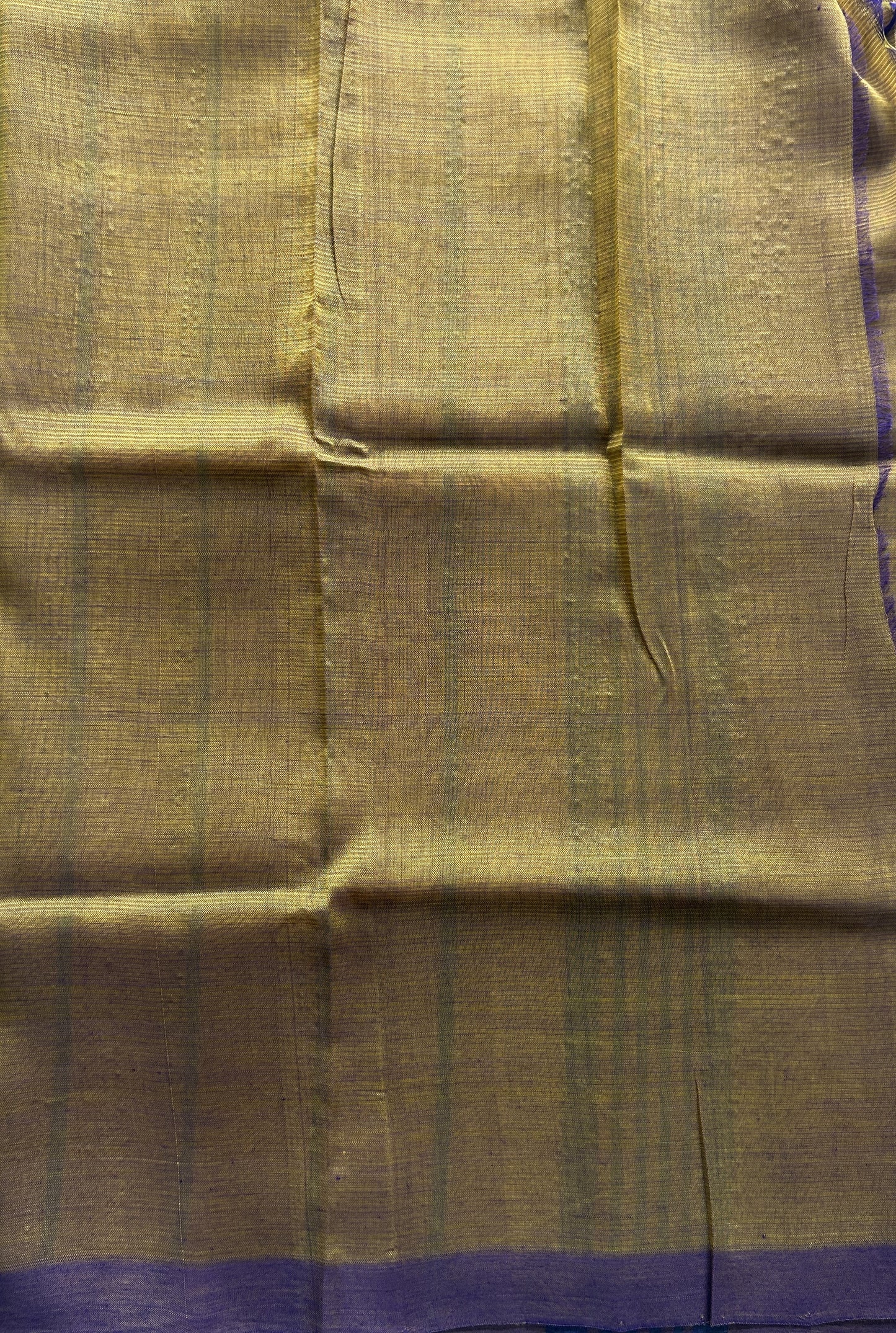 Mangalagiri Plain Pattu Saree Green colored complemented with a No Border. - Sampradaya Designer Studio