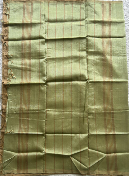 Mangalagiri Plain Pattu Saree Beige colored complemented with a No Border. - Sampradaya Designer Studio