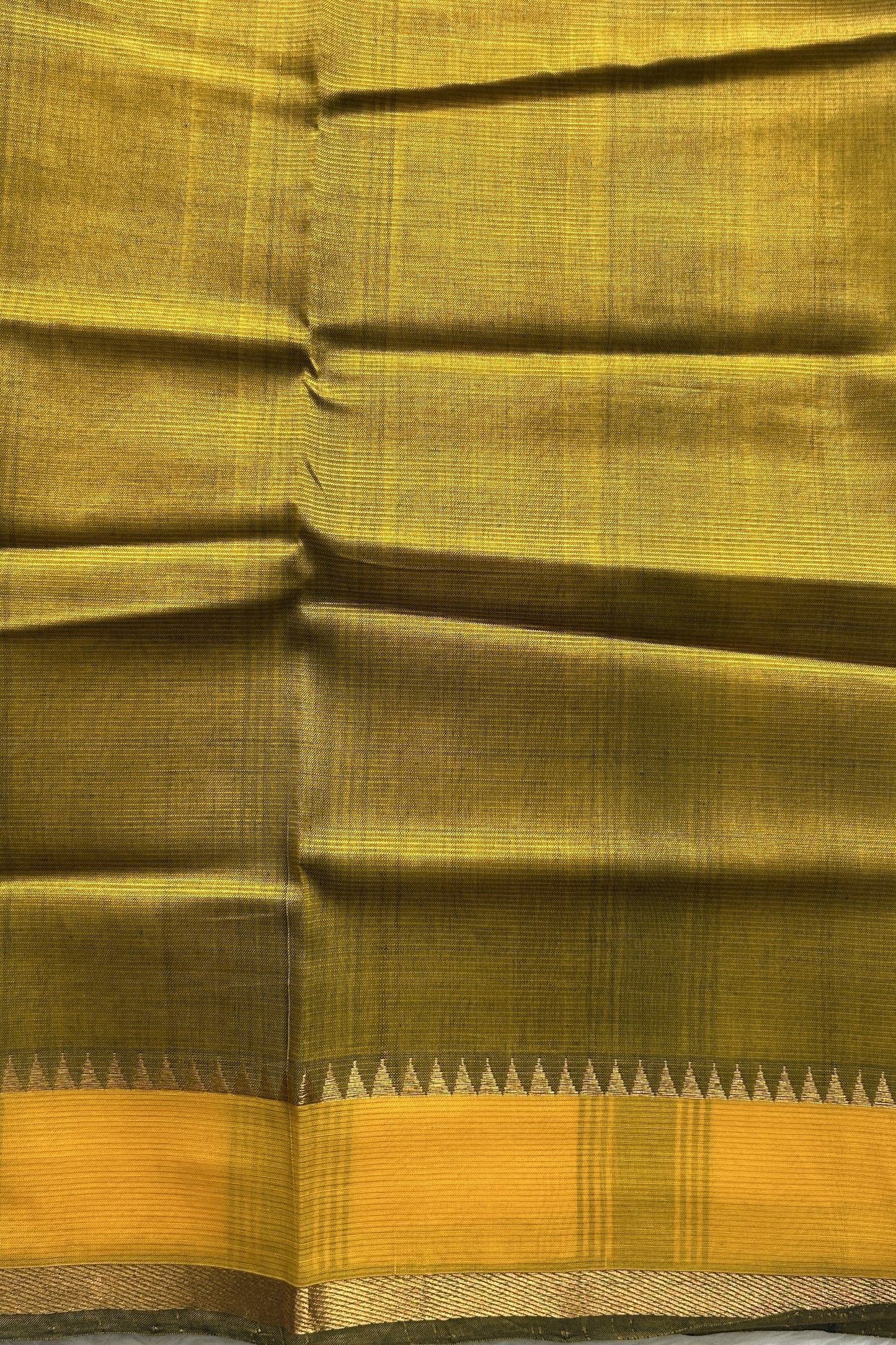 Mangalagiri Plain Pattu Saree Black colored complemented with a Zari Border - Sampradaya Designer Studio