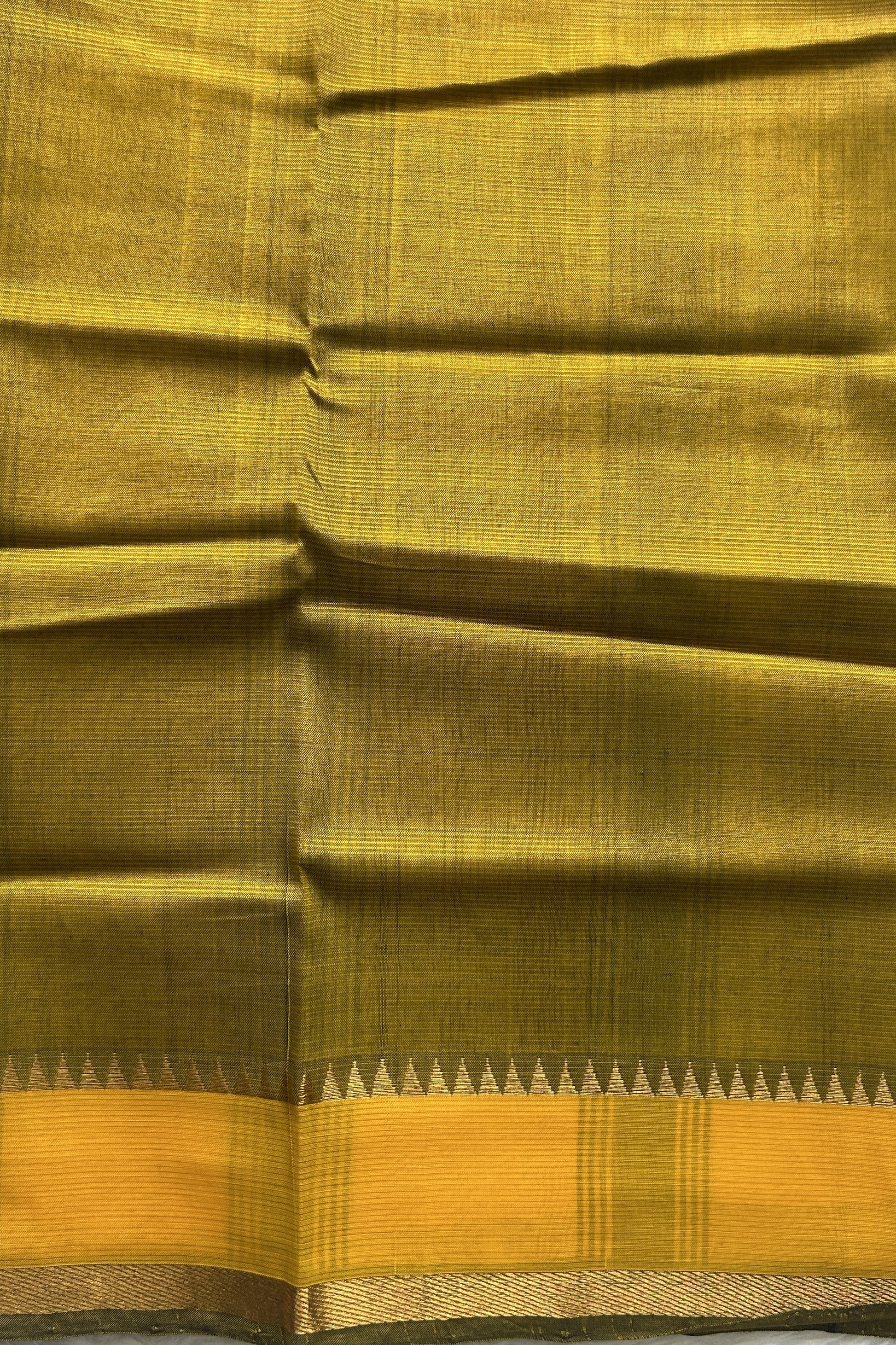 Mangalagiri Plain Pattu Saree Black colored complemented with a Zari Border - Sampradaya Designer Studio