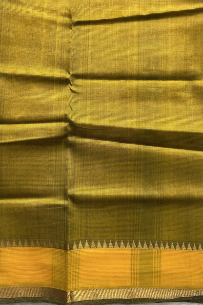 Mangalagiri Plain Pattu Saree Black colored complemented with a Zari Border - Sampradaya Designer Studio