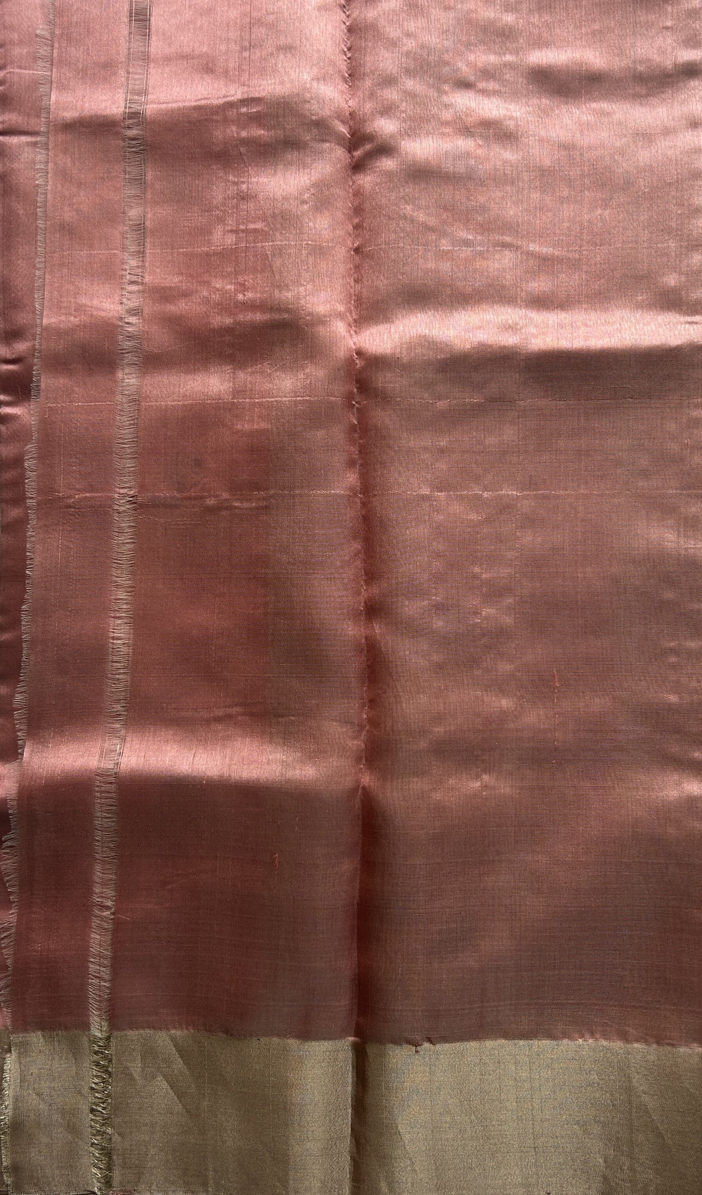 Chanderi Silk Saree Onion Pink color Elegantly Paired with a Silver Zari border - Sampradaya Designer Studio